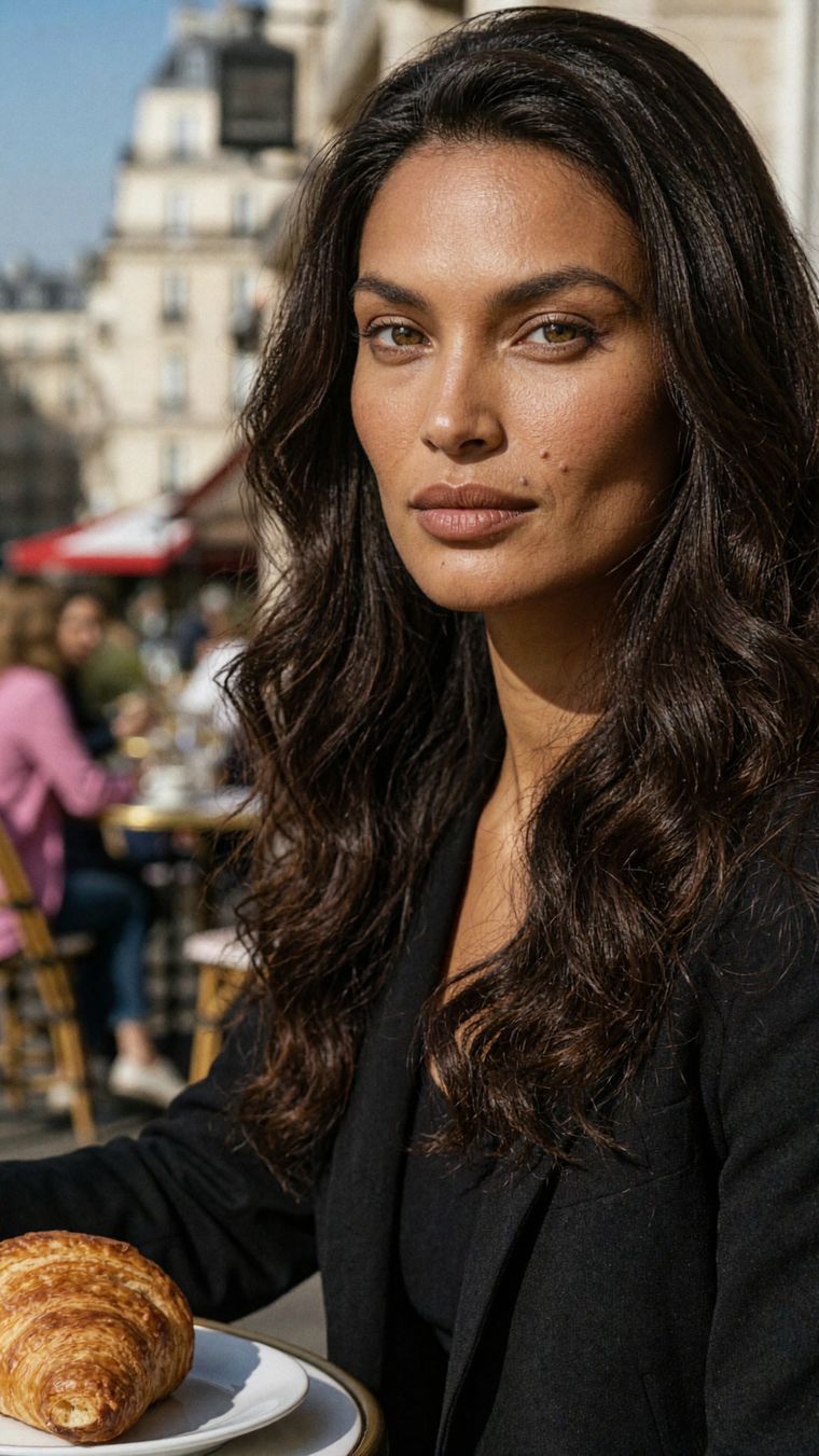 Solène at a Paris café